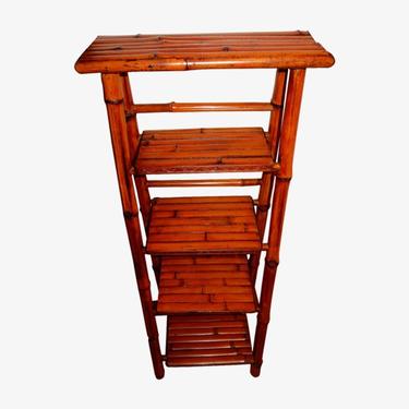 Bamboo vintage British Colonial Artisan decorative display stand or ladder