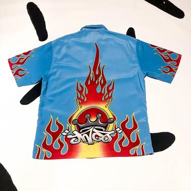 Y2K Flame Print Button Down / Late 90s | Milk & Ice - Baltimore