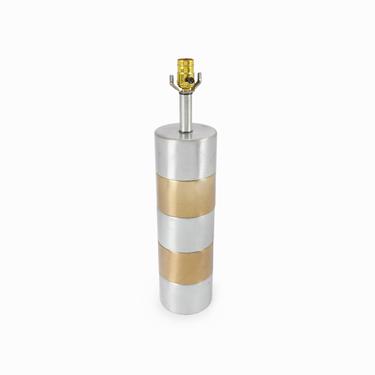 Mid Century Metal Cylinder Lamp Brass 