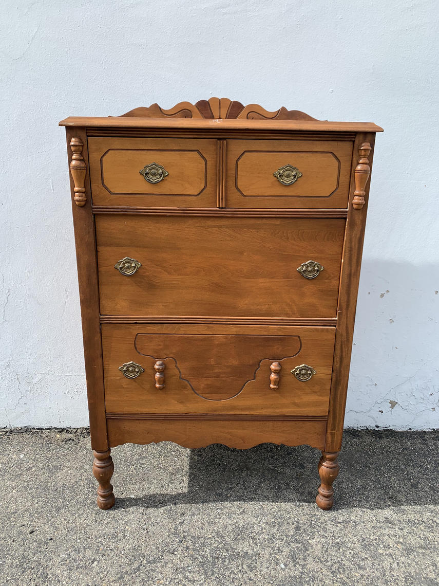 Antique Dresser Tall Boy Highboy Chest Drawers Shabby Chic Country