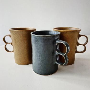 Vintage Bennington Cups Trigger Mugs By David Gil Potters Cooperative Design Vermont Pottery American Mid Century 