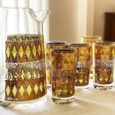 Vintage Hollywood Regency Style Highball Glasses, Set of 8, ca