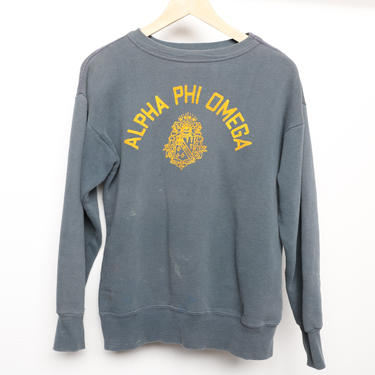 vintage 1950s 60s ALPHA Phi OMEGA grey & yellow mid-century  