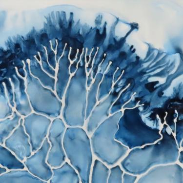 Slime Mold: Ink painting on Yupo of Physarum polycephalum 