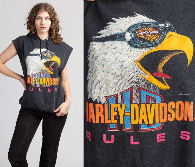 80s deals Harley Davidson Eagle Seattle Washington Motorcycle Sweatshirt