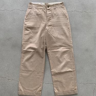 Vintage 32 x 32 WWII Khaki Trousers Pants | 40s 50s military