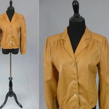 70s Tan Leather Jacket - Soft Leather Coat - Scully Leatherwear California - Vintage 1970s - S M 