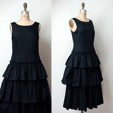 1990s Black Ruffle Dress | Escada 