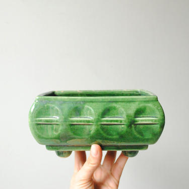 Vintage Green Planter, Green Plant Pot, Ceramic Plant Pot, Small Plant Pot, Small Planter, Mid Century Modern Plant Pot, Cookson Pottery 