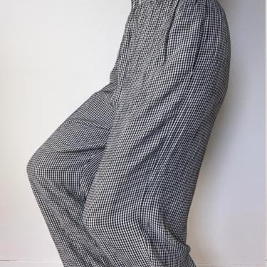 vintage woven checkered wide leg slacks size large 