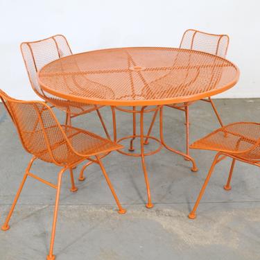 Mid Century Danish Modern Woodard Sculptura Table and 4 Side Chairs 