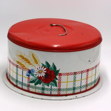 vintage cake carrier/metal cake carrier 