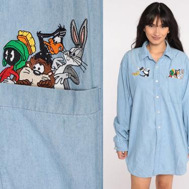 Looney tunes hot sale denim shirt