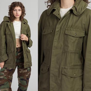 Vintage 1950s Military OG-107 Field Jacket - Men's Small Regular | Vietnam Era Olive Drab M-51 US Army Hooded Coat 