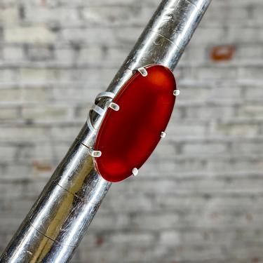 Burmese Red Spinel Crystal Ring 