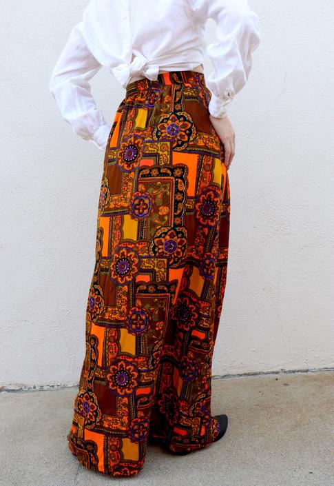 1960 s Psychedelic Maxi Skirt 1960 s Hippie Skirt 1960 s