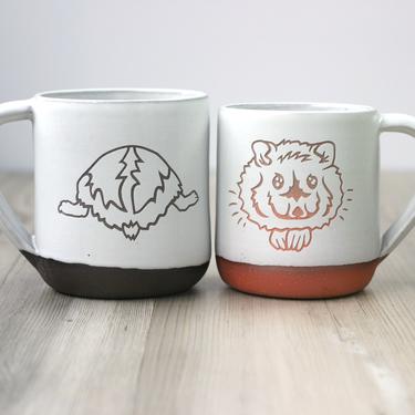 Hamster Mug cute butt + face pottery 