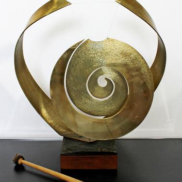Mid Century Modern Nani Bronze Sonambient Gong Table Sculpture 