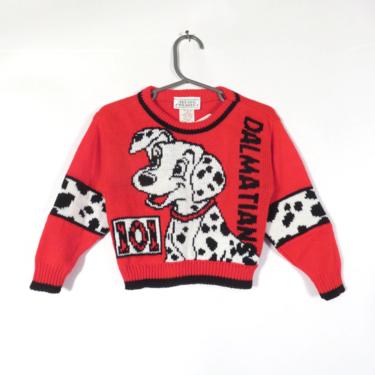 Vintage 90s Deadstock 101 Dalmatians Knit Sweater Made In USA Size 2T 