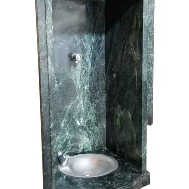 Green White Veined Marble Drinking Fountain