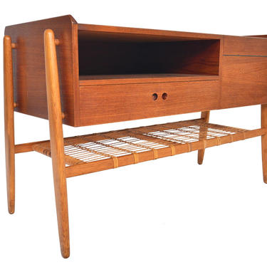 Danish Mid Century Modern Atomic Teak + Oak Entry Chest 