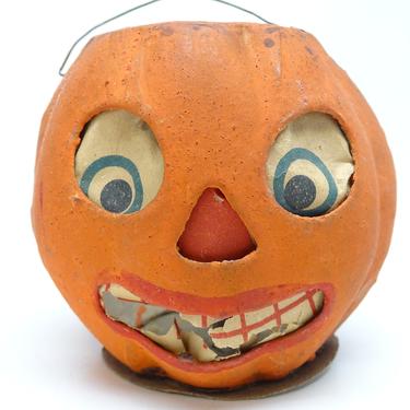 Antique 1930's German Jack O Lantern, Vintage All Original Candy Container, Made in Germany 