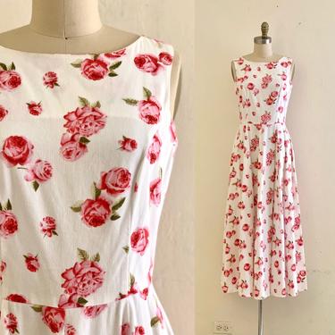 vintage 80's laura ashley cotton floral dress 