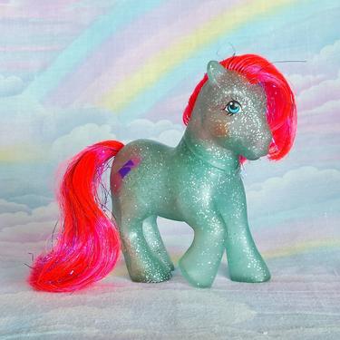 Vintage 1985 My Little Pony &amp;quot;Sky Rocket&amp;quot; Blue Sparkle Red Hair Firework MLP GI 80s Nostalgia Vintage 1980s Sleepover Toys 