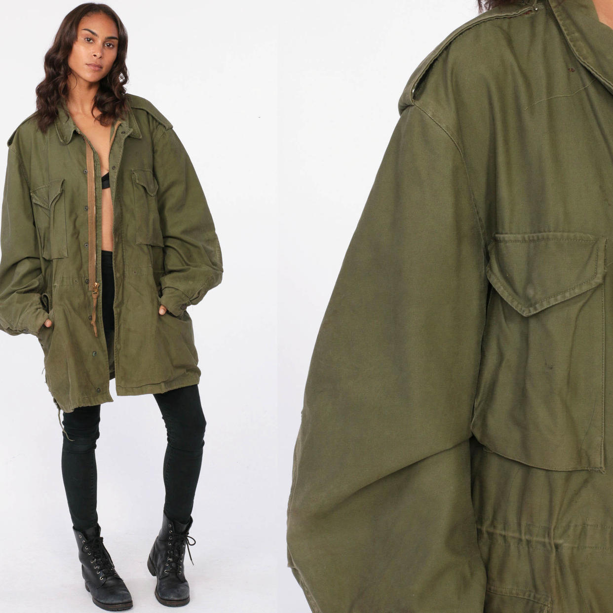 Green Military Jacket Zip Up Commando Jacket 80s | Shop Exile - Tucson ...