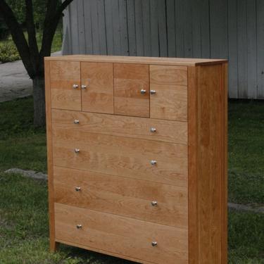 E4514a *Hardwood Cabinet with 4 Inset Drawers and 4 Doors,  Flat Panels, 40&amp;quot; wide x 20&amp;quot; deep x 44&amp;quot; tall - natural color 