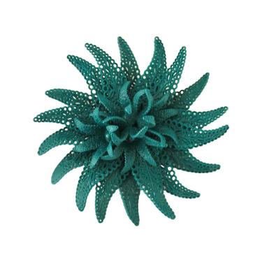 1940s Large Teal Floral Celluloid Brooch - 1940s Celluloid Brooch - 40s Teal Flower Brooch - Vintage Celluloid Brooch - 1940s Large Brooch 