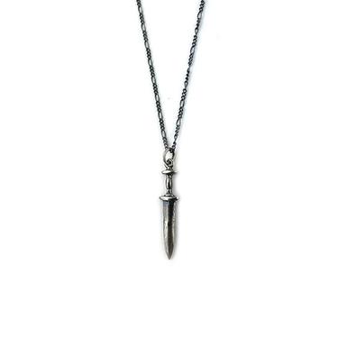 SILVER DAGGER CHARM NECKLACE