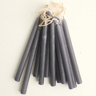 Small Gray Beeswax Taper Candles