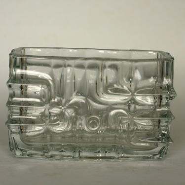 vintage bohemia glass art deco style glass vase made in czechoslovakia 