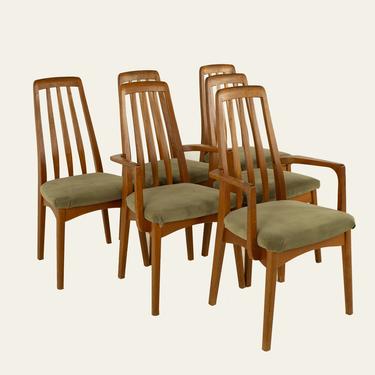 Koefoeds Hornslet Eva Style Mid Century Teak Dining Chairs - Set of 6 - mcm 