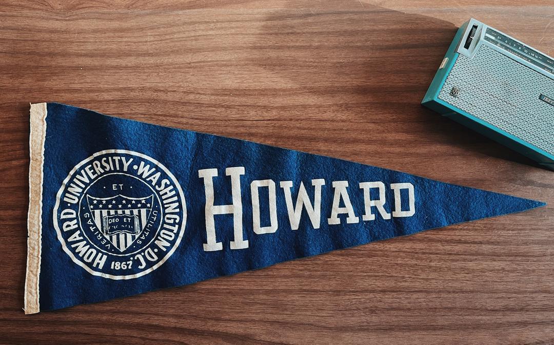 Vintage Rare HBCU Howard University Pennant (1960's) BLK MKT Vintage