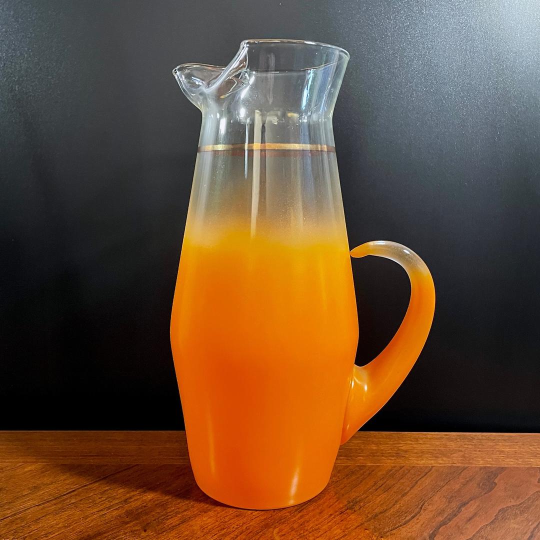 Vintage Gold Striped Pyrex Cocktail Pitcher Set