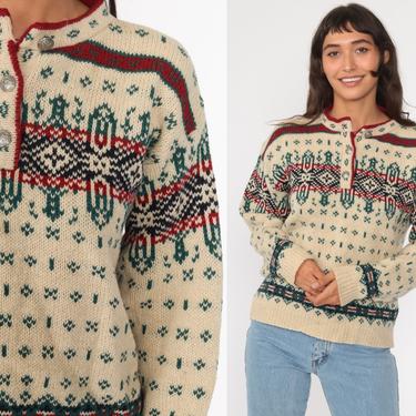 Nordic Wool Sweater 80s LL Bean Norwegian Sweater Fair Isle Shop Exile Tucson AZ