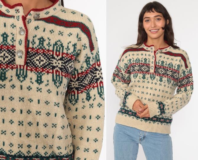 Nordic Wool Sweater 80s LL Bean Norwegian Sweater Fair Isle Shop Exile Tucson AZ