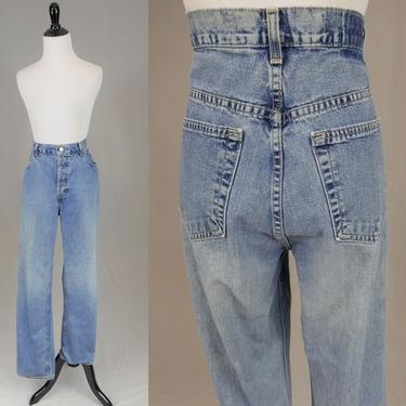90s Gap Loose Fit Jeans - 34 waist - Button Fly - Light Blue Denim Pants - Vintage 1990s Straight Leg - 32" inseam 
