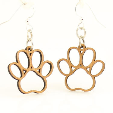 Puppy Paw Blossom - Wood Earrings 