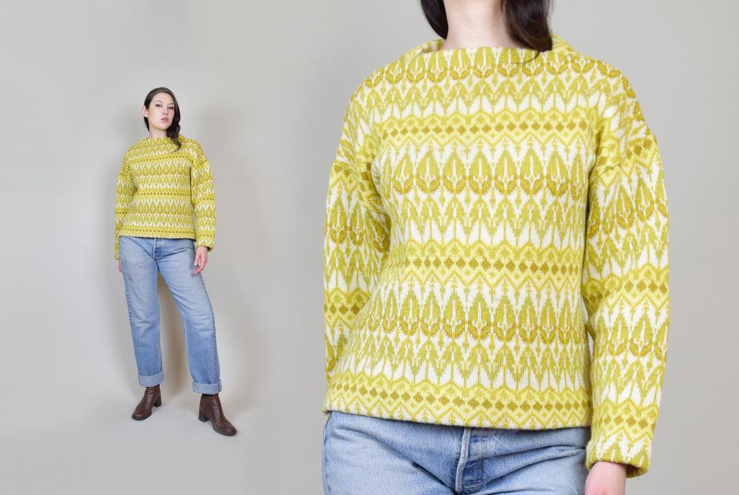 Vintage 70s Iceland from Jersey Modeller Tribal store Sweater