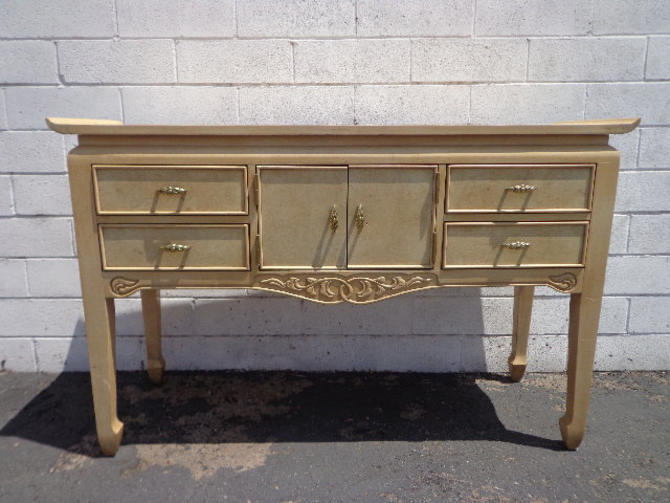 Console Table Cabinet Sideboard Wood Table Asian Inspired Pagoda