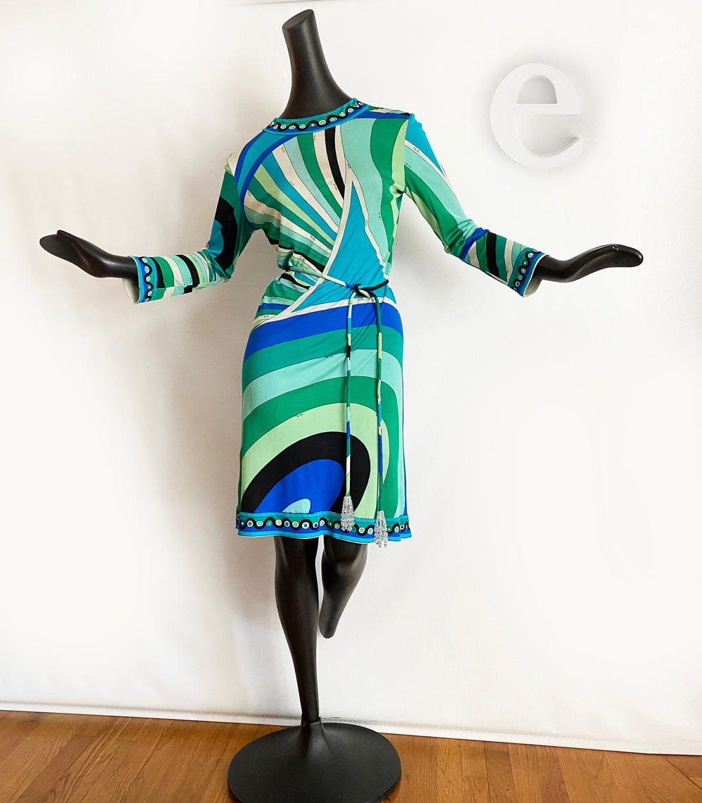 MOD Vintage 60s Emilio Pucci Dress + Rare Beaded Tassel Tie