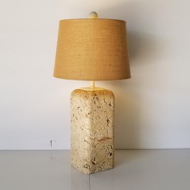 Samuel Marx Style Postmodern Coral Stone Table Lamp. 