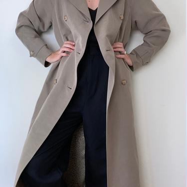 vintage minimalist grey double breasted trench coat / rain jacket 