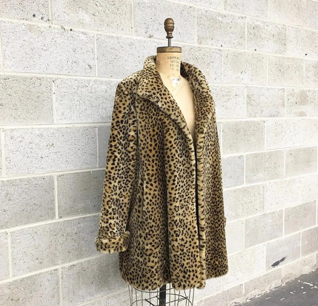 Safari By Fairmoor Leopard buy Animal Print Faux Fur Coat M