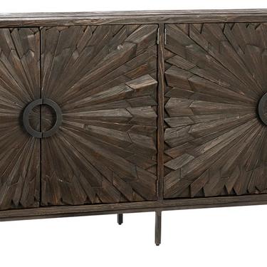 Reclaimed Pine Sideboard Cabinet with Iron Base by Terra Nova Furniture Los Angeles 