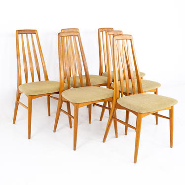 Niels Koefoeds Hornslet Mid Century Eva Teak Dining Chairs - Set of 6 - mcm 