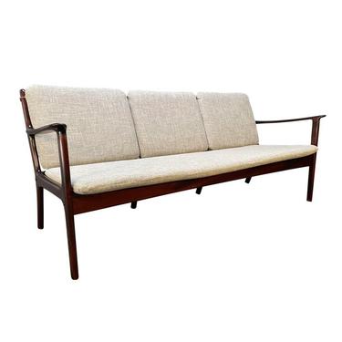 Vintage Danish Mid Century Modern Mahogany Sofa by Ole Wanscher for Poul Jeppesen 